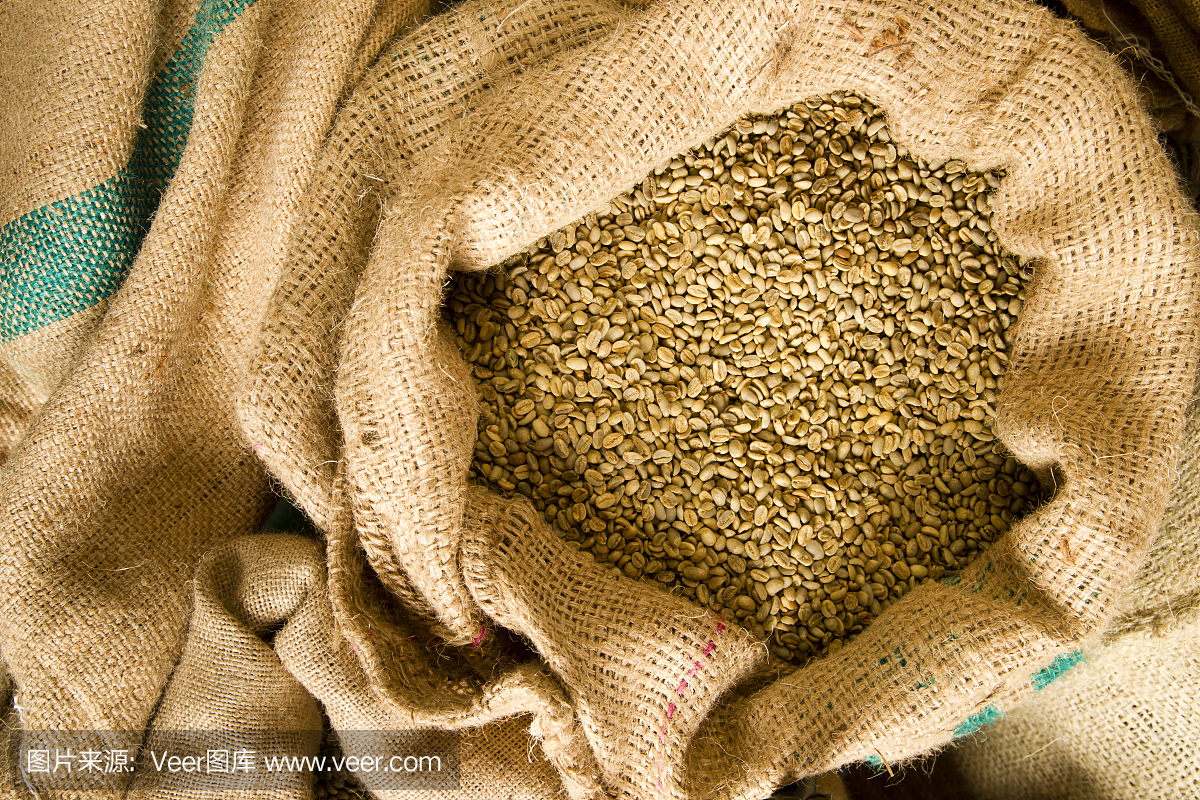 生咖啡种子,散装粗麻袋,袋装农产品